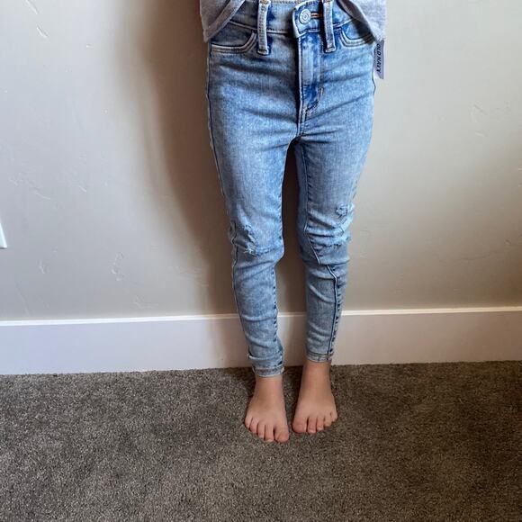 Girls Extra High Rise Ballerina Distressed Jeggings- Size 6 - Picture 1 of 4
